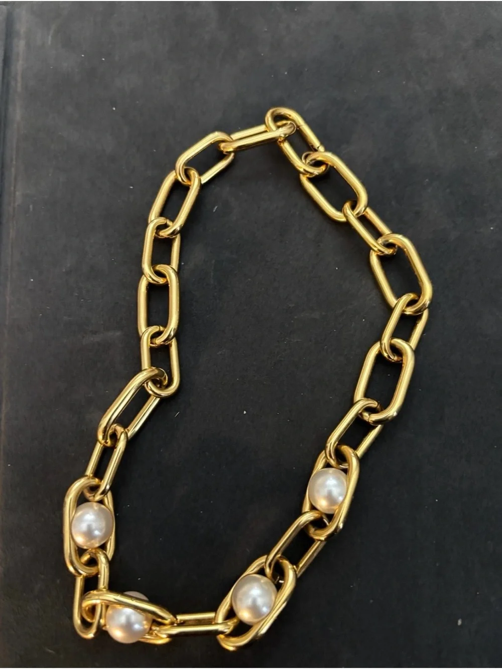 Michael Kors Beaded Gold Tone Necklace 16”